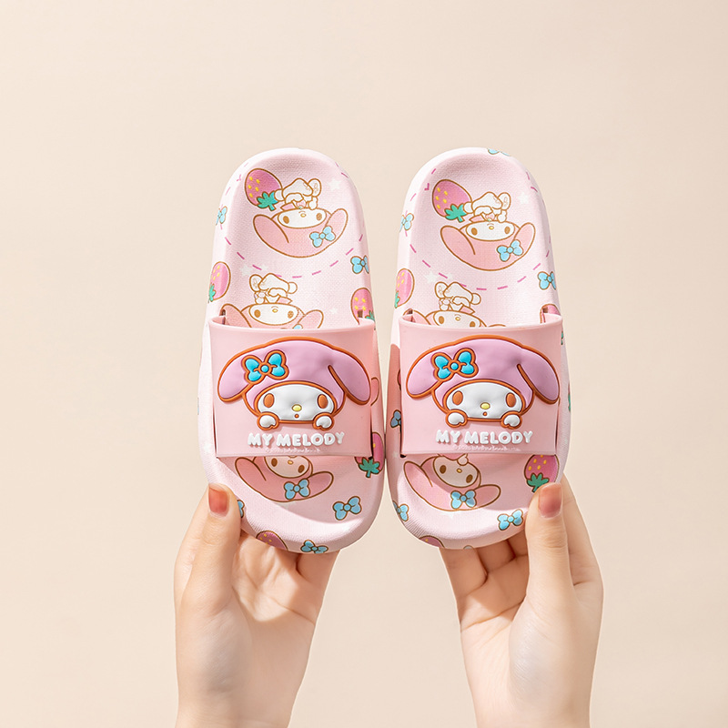 Home Bathroom Wear - Chinelos de sola macia Kuromi para