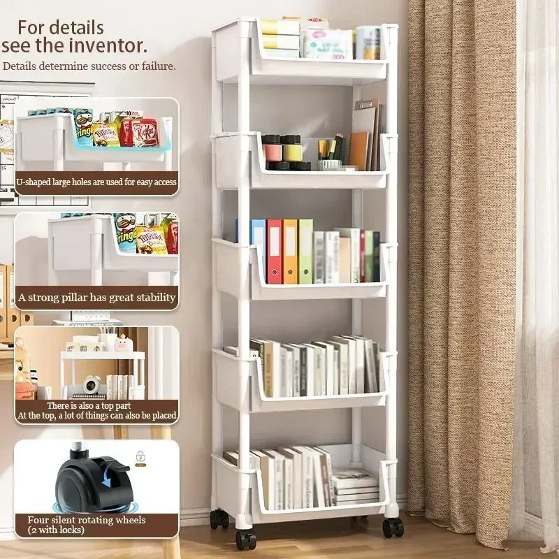 Home Bathroom Organizer - Carrinho de Armazenamento Móvel de 5