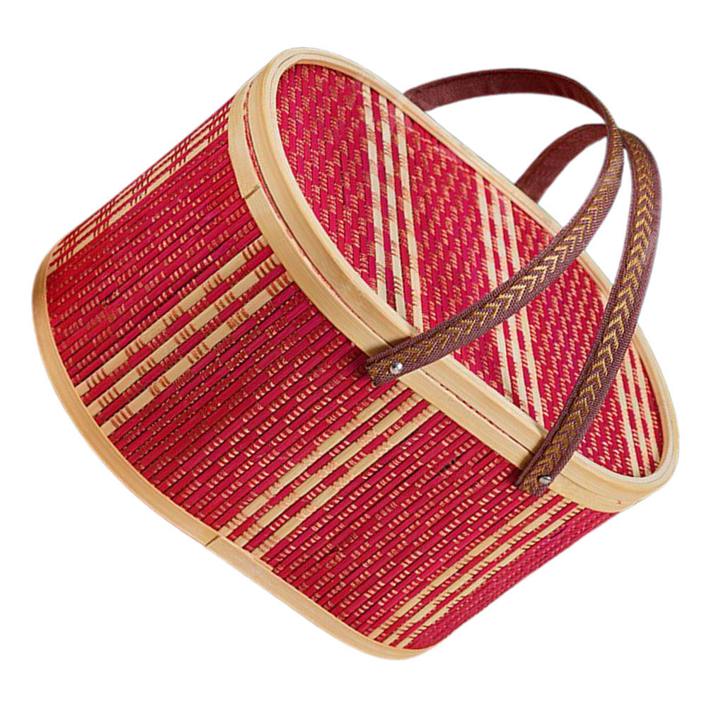 Home Bathroom Organizer - Cesto de Armazenamento Oval de Bambu