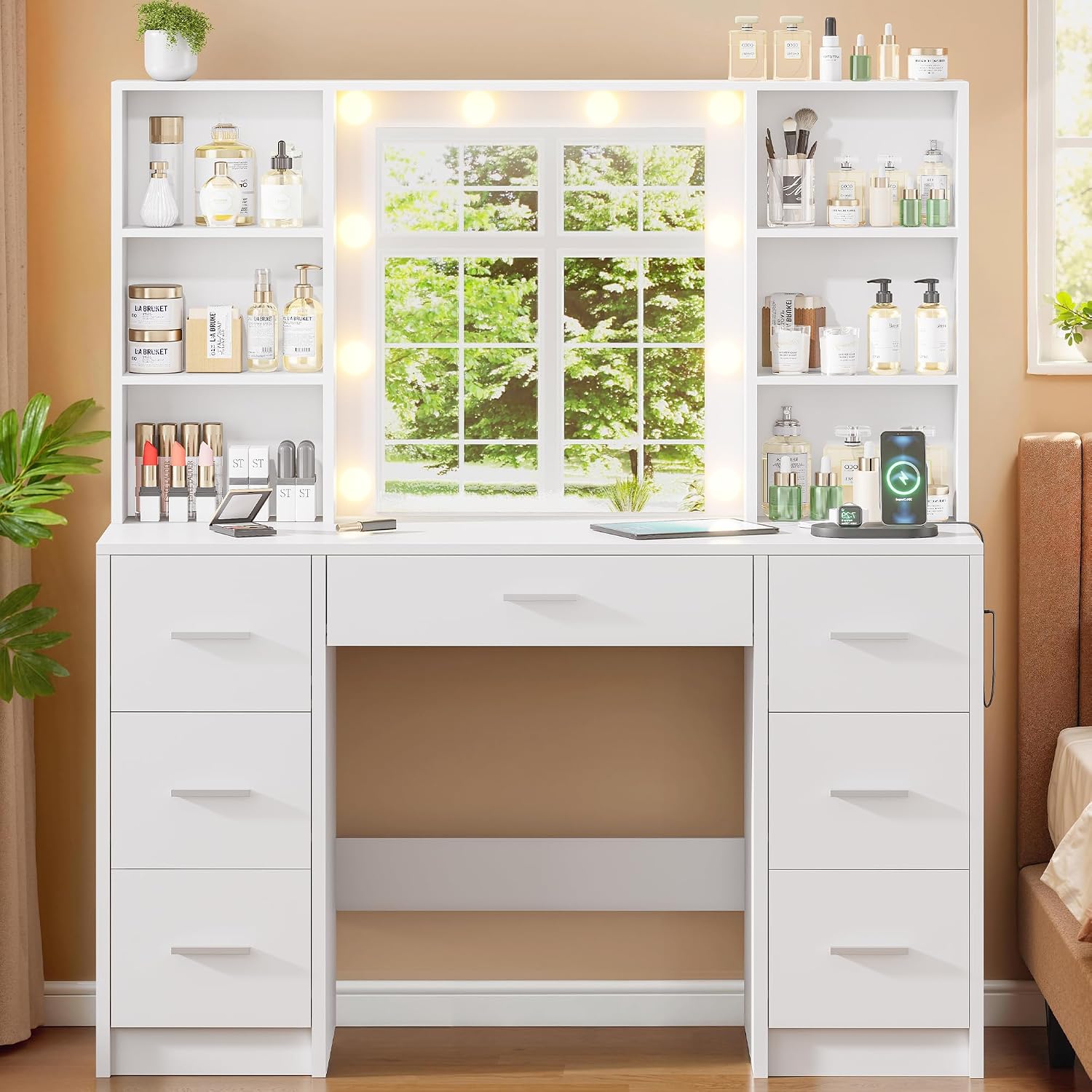 Home Outlet Bathroom Vanity - Grande Mesa de Maquiagem com Espelho