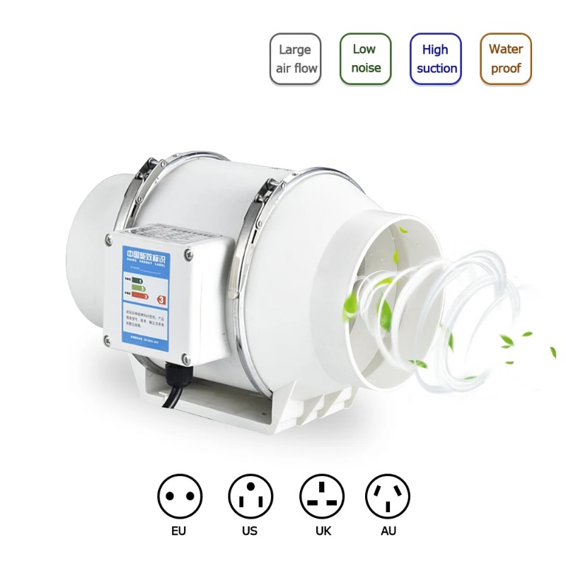 Home Bathroom Exhaust Fan - Ventilador de Duto Silencioso para Casa