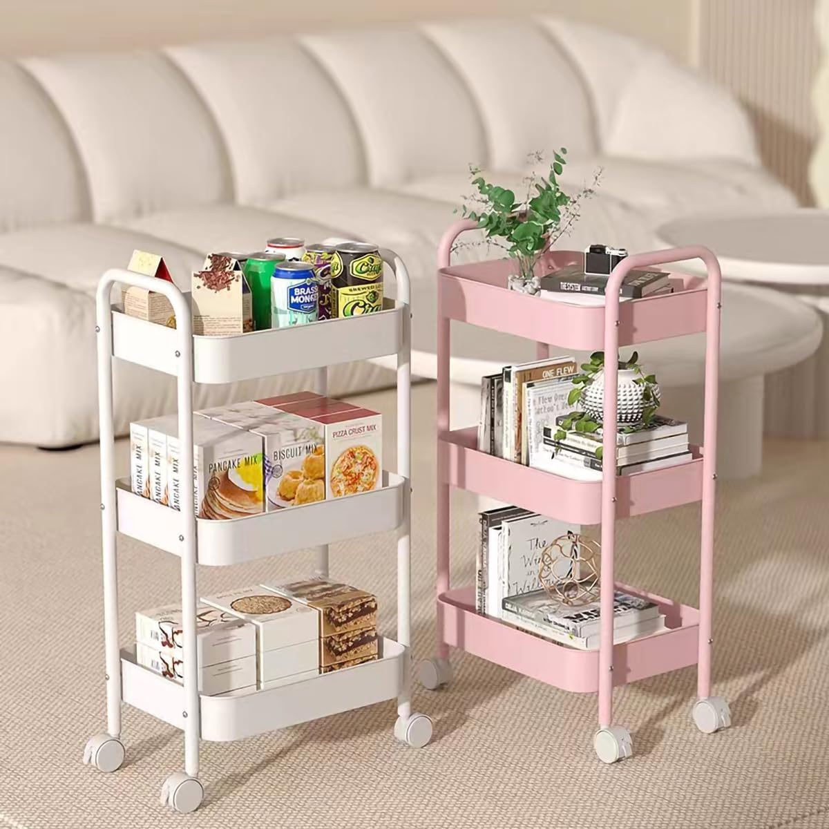 Home Bathroom Organizer - Carrinho de Armazenamento de 3 Níveis
