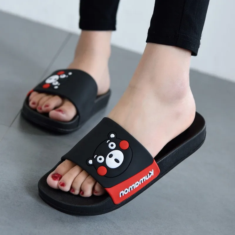 Home Bathroom Wear - Verão arco kumamon sapatos chinelos moda