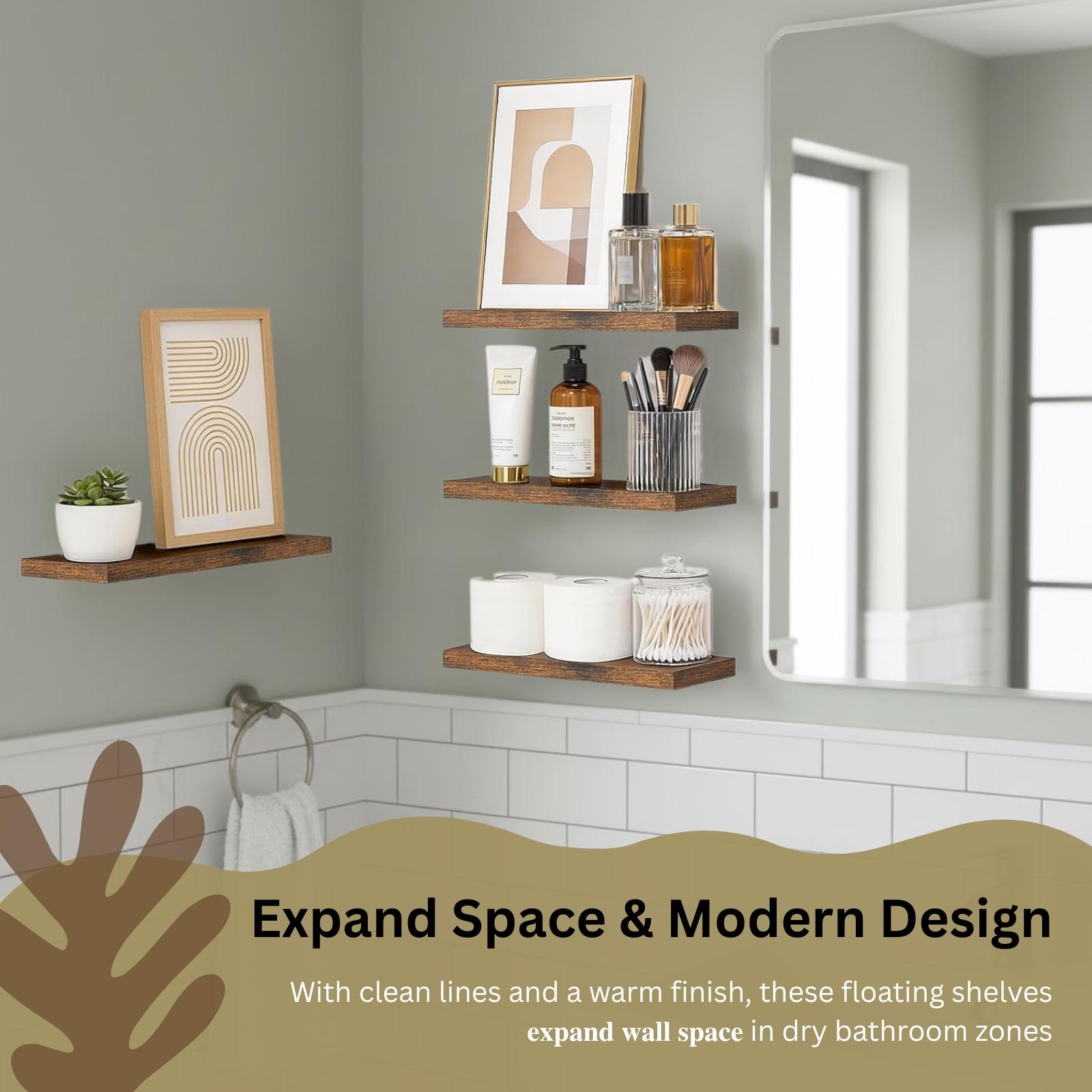 4 Prateleiras Flutuantes de Pa - Home Bathroom Organizer avaliação e preço