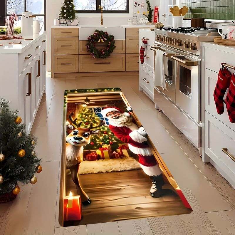 Tapete de Natal VIKAMA 3D com  - Home Bathroom Wear avaliação e preço