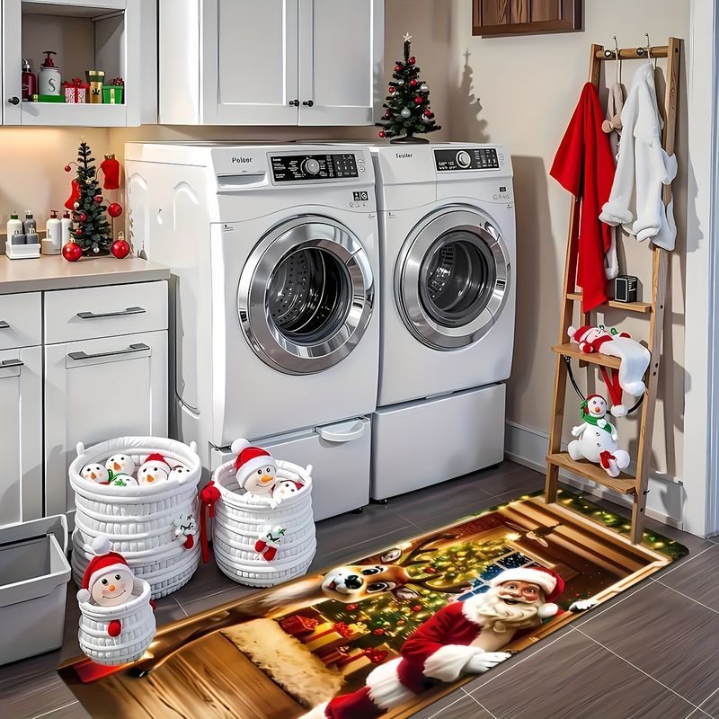 Tapete de Natal VIKAMA 3D com  - Home Bathroom Wear avaliação e preço